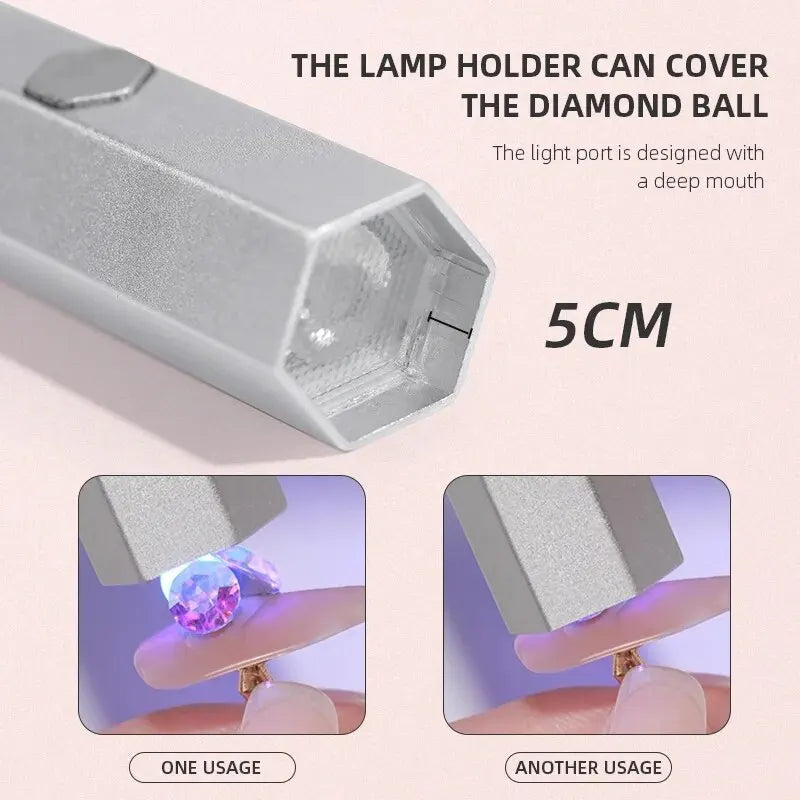 Mini Handheld UV Led Lamp For Nails Portable Rechargeable Nail Dryer For Curing Gel Polish With Display Manicure Machine