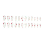 24 pieces of ins-style long press-on nails (teardrop shape), paired with 1 piece of jelly glue and 1 nail file