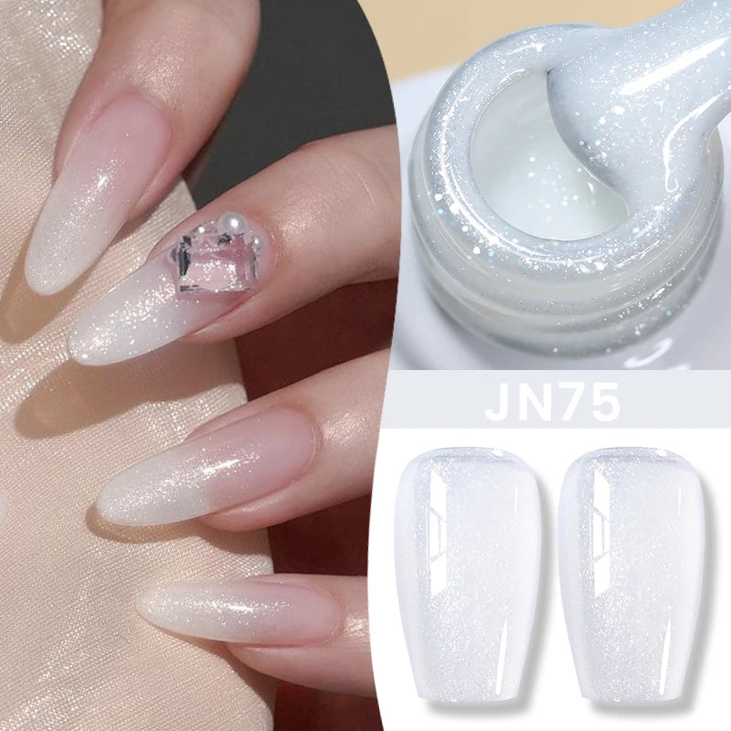 BORN PRETTY Milky White Jelly Nude Gel Nail Polish 10ml White Translucent Soak Off Gel Vernis Semi Permanent Need UV Light Cure