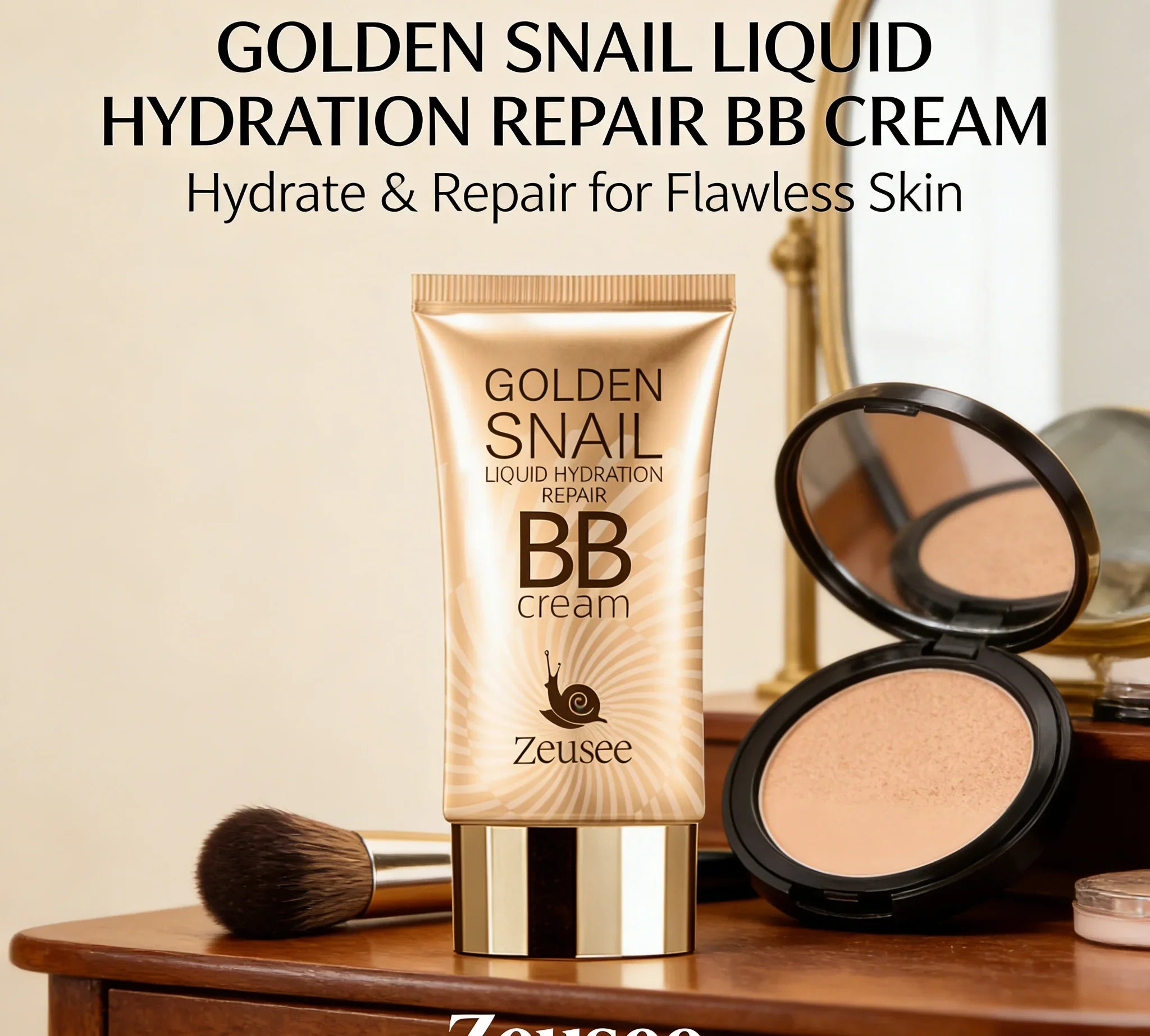 Golden Snail Hyaluronic Acid BB Cream, Moisturizing Face Makeup Foundation, All Skin Tones, Medium Coverage