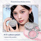 Flower Knows Shell's Jewel Silk Satin Blush Lasting Matte Puffing Natural Brightening Facial Cosmetics 5g