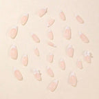 24 pieces wearing nail almond shape white French pointed pearl bow removable nail patch fake nail nails