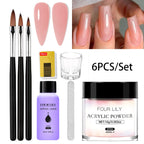 FOUR LILY Acrylic Nail Kit Nail Acrylic Powder Crystal Liquid Set With Nail Brush For Acrylic Nails Extension Carving Manicure