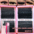 170/400/402/800PCS Eyelash Cluster Kit Multiple Combination From Natural to Dense Mixed Density Daily Makeup Party & Dramatic