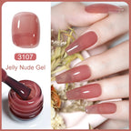 Arte Clavo Transparent Nude Pink Color Jelly Gel Nail Polish Semi Permanent 15ml Top Coat Soak Off UVLED Varnish Nail Art Design