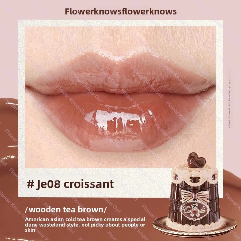 Flower Knows Strawberry Rococo Series Cloud Lip Cream Lip Gloss Long Lasting Velvet Lip Tint Lipstick for Women Cosmetic