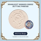 Makeup Professionnelle Flower Knows Moonlight Mermaid Matte Soft Compact Powder Oil Control Waterproof Face Powder