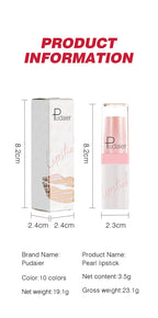 Shimmery Diamond Lipstick 10 Shades Waterproof Glittery Non Transfer Red Lip Tint Smooth Long Wear Pearly Lipstick