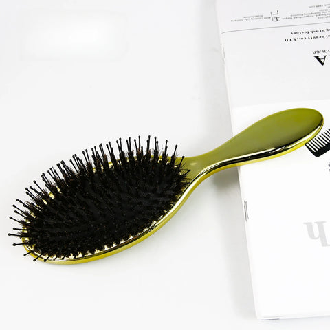 1PC Oval Boar Bristle & Nylon Hair Comb Mini Anti-static Hair Scalp Massage Comb Hairbrush Salon Hair Care Brush Styling Tool