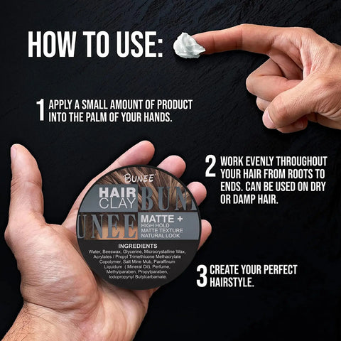 Hair Clay Super Strong Hold Matte Finish Organic Healthy Natural Texture Hairstyles Styling Wax 120g Hairdressing Styling Tools