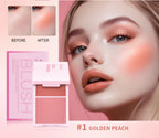 Cream & Powder Blush Matte 5Colors Dewy Rosy Blush Makeup Pan Long-lasting Wearing High Pigment Natural Matte Blush Cosmtics