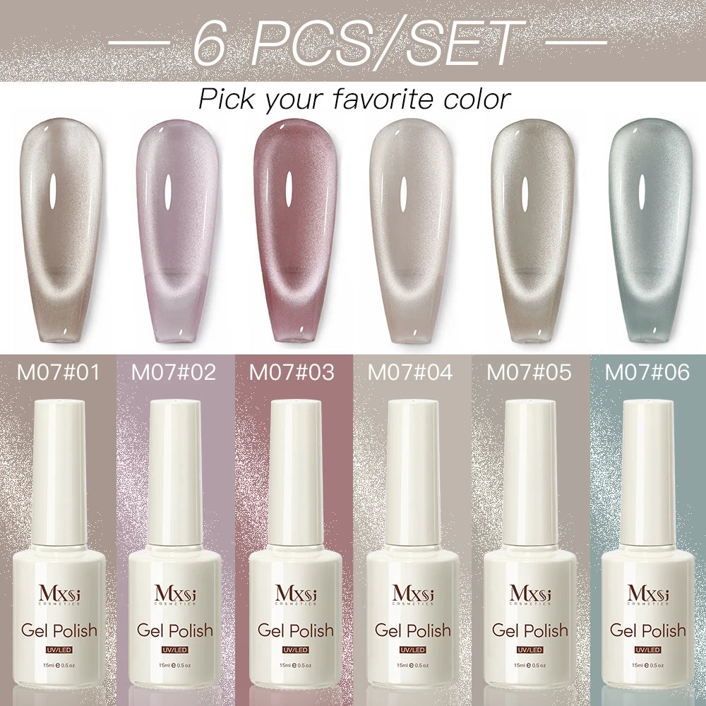 Magnetic Cat Eye Gel Nail Polish Set Red Pink UV Soak Off Gel Varnish Crystal 15ml Cat Eye Gel Lacquer Art Nails With Display