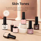 6Pcs Gel Nail Polish Set Milk Tea Popular Color UV LED Nail Gel for Nail Art Easy Apply & Soak Off DIY Home Manicure Salon Use