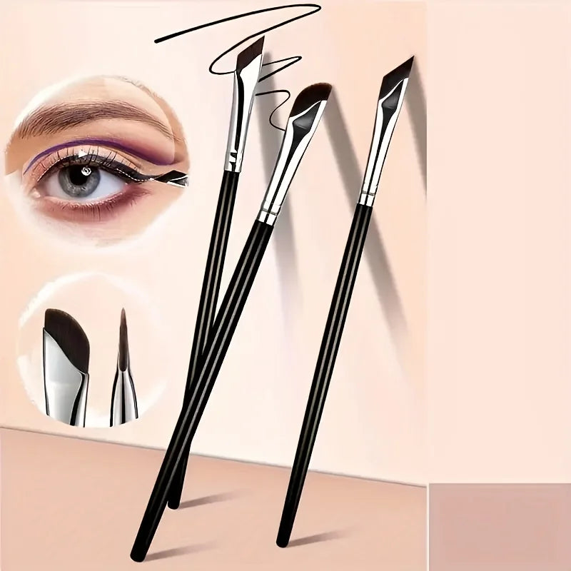 5pcs eyeliner brush set, with tilted fine blade, suitable for precise application - suitable for all skin types.