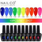 NAILCO 15ml 10pcs/Set Nude Colors Gel Nail Polish UV Gel Nail Polish Pink Nail Lakiery Esmalte Top Base Nail Art Design Vernis