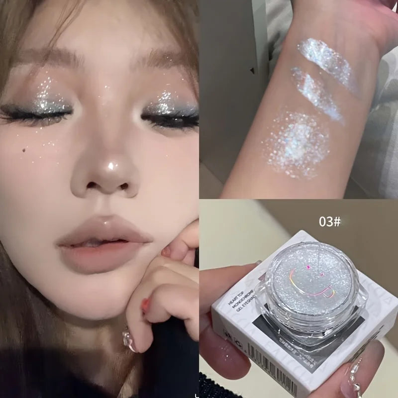 Glitter Jelly Eyeshadow – Single Shade Liquid Shimmer Gel for Eye Highlight, Precise Application & Long-Lasting Sparkle