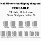 24pcs Pink Shiny Press-on Nails Cat Eye Glitter Artificial Nail Patch For Lady Women Manicure DIY Art Supplies with Jelly Glue