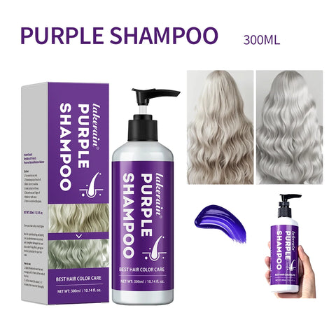 Purple Hair Dye Shampoo for Blonde to Cover Gray Non-irritating Hair Fading Yellow After Bleach Hair Shampoo Gray Hair Remedy