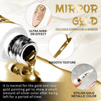 5/8/10/12ml 5D Metallic Painting Nail Gel Silver/Gold Liner Polish Mirror Chrome Effect Gel Nail Polish Soak Off UV/LED Drawing^