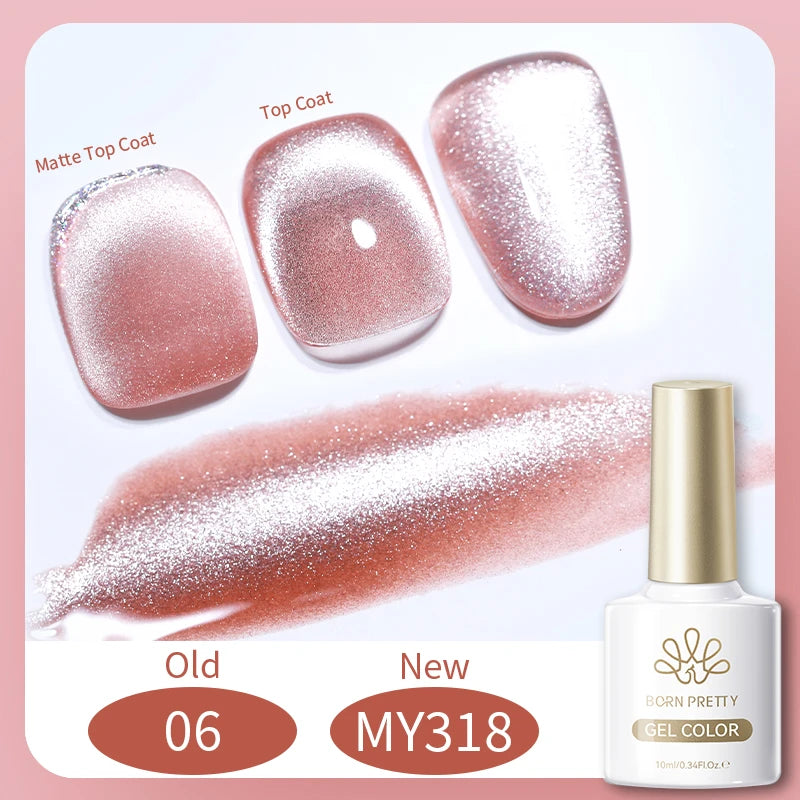 BORN PRETTY 10ml Dark Red Cat Magnetic Gel Nail Polish for Winter Nails DIY Jelly Glass Silver-Light Varnis Semi Permanent