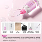 BORN PRETTY 30ml Pinpoint Nail Glue Remover Gel Polish For Press On Nail Quick Dry Gentle Easy To Soften Nail Tips Remover Tool