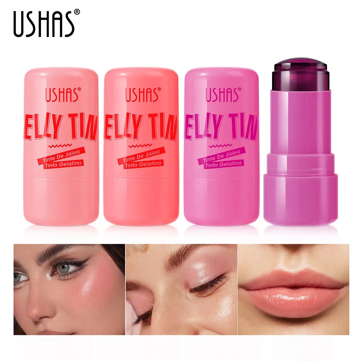 Milk Jelly Blush Stick Lip Cheek Stain Water Blusher Lip Gloss Matte Eyeshadow Long Lasting Brighten Facial Contour Rouge Makeup