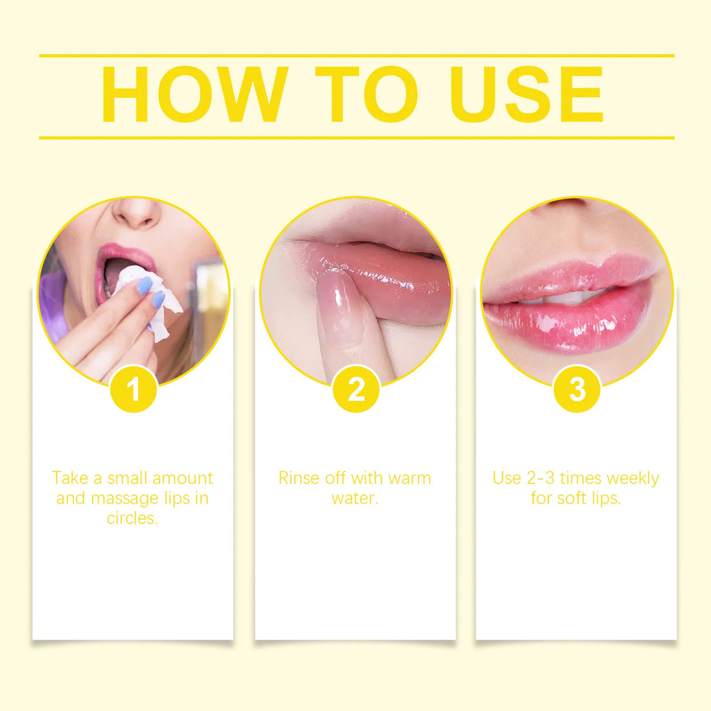 HOYGI Turmeric Lip Scrub Exfoliator Moisturizing Repair Lips Mask Softening Remove Dead Skin Coconut Oil Dry Lip Care Scrub Balm