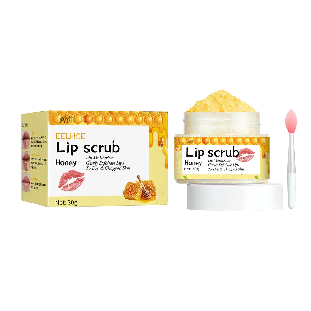 Strawberry Lip Scrub Gentle Repair Chapped Lips Deep Moisturizing Nourishing Improve Dryness Honey Orange Lip Care Exfoliator