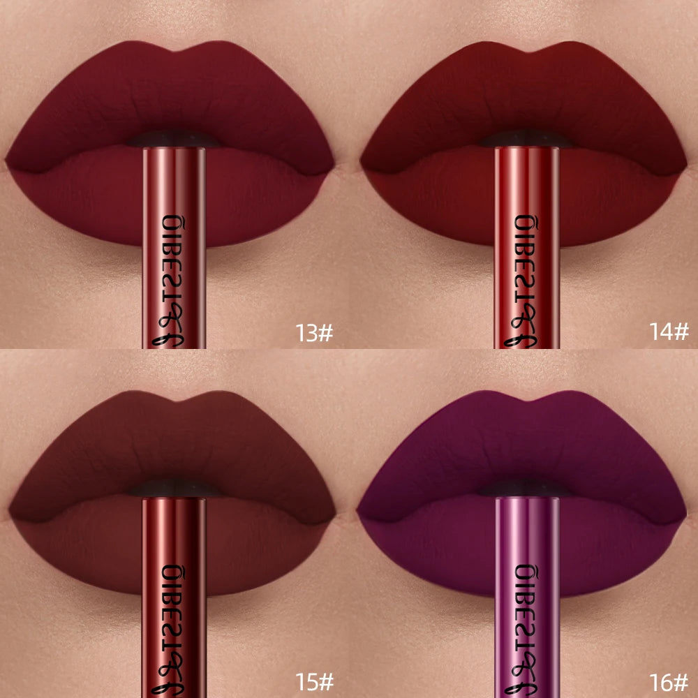 Matte Liquid Lipstick Waterproof Velvet Nude Sexy Red Lip Gloss Long Lasting Nonstick Lip Stain Makeup 24 Colors Hot Lipgloss