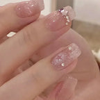 24pcs Red Rose Fake Nails Long Flower Ballet Press on Nails Design French False Nail Full Cover Wearable Fake Nail Tips Art