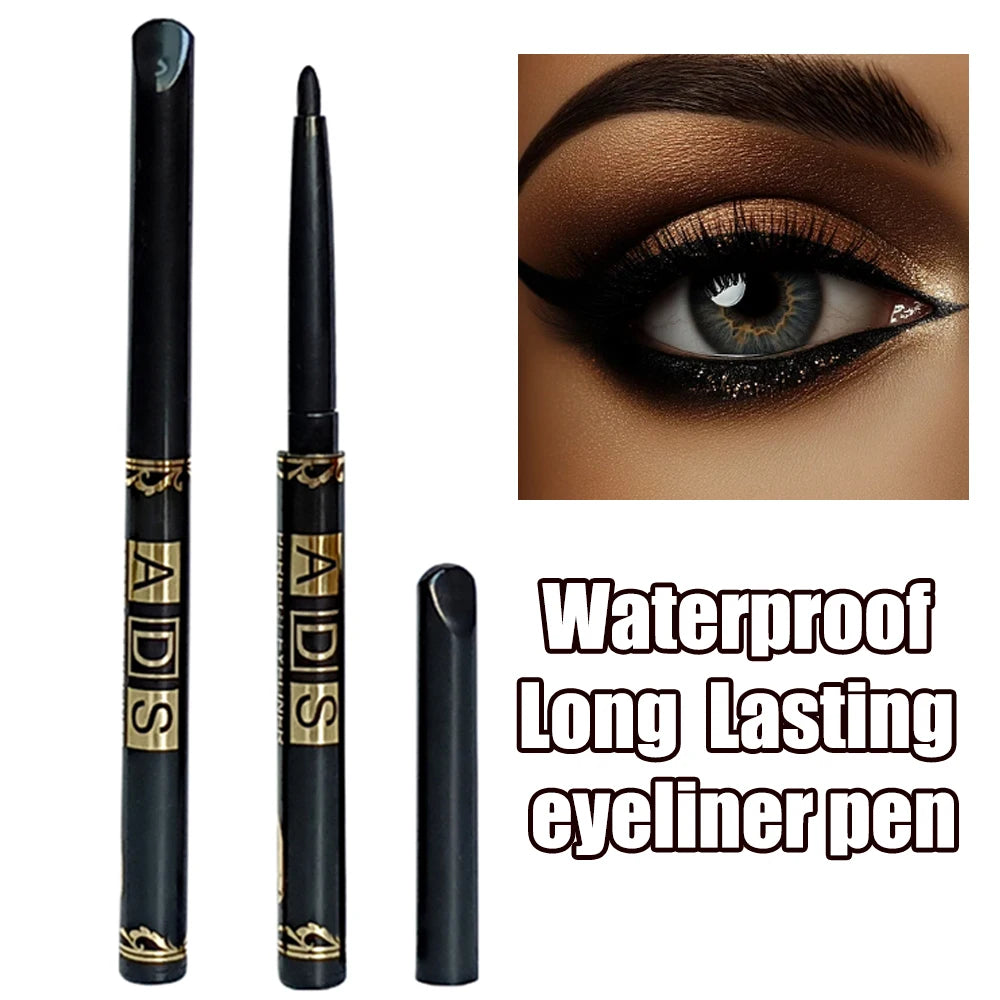 1Pc Black Coffee Waterproof Eyeliner Pencil Long Lasting Easy To Wear Eye Liner Gel Matte Quick Drying Eyeliner Pen Eye Makeup