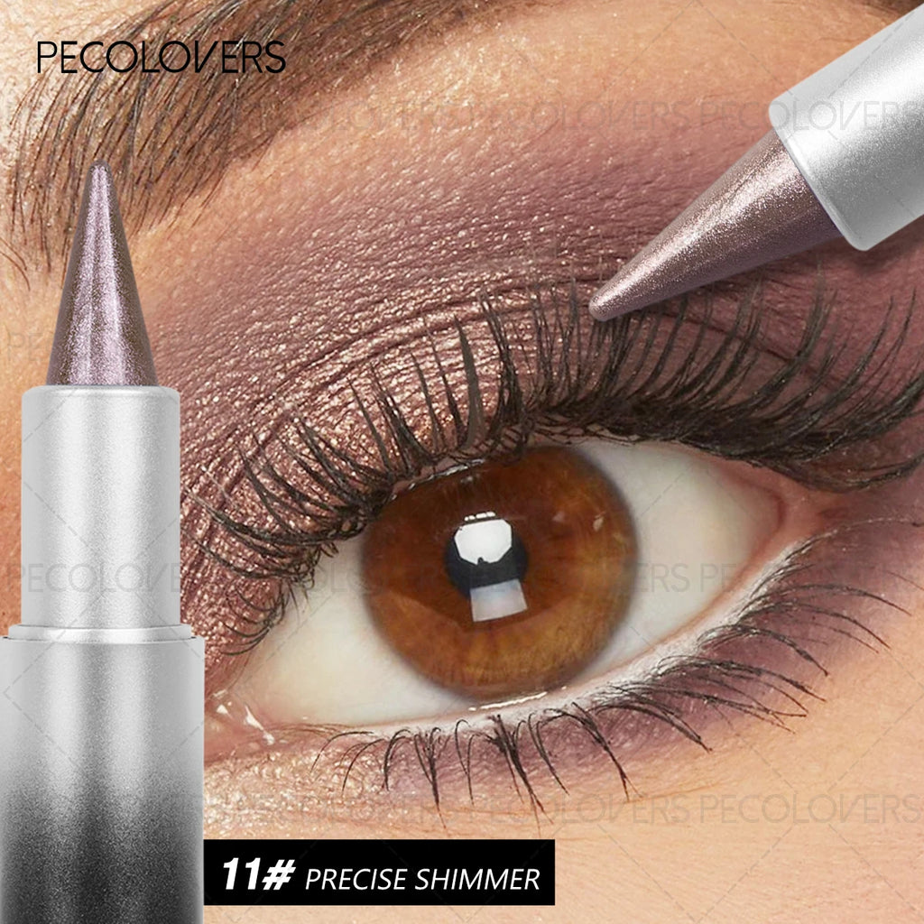 1PC Monochrome Glitter Eyeliner and Eyeshadow Pencil - Waterproof, Portable, Cutting-edge Design, Perfect Holiday Gift for Girls