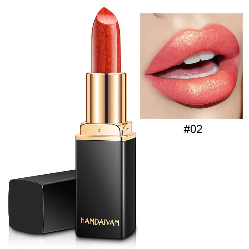 Mermaid Maggie Lipstick 9 Colors Long Lasting Shiny Metallic Lipsticks Pearls Changing Warm Gold Plated Women Lip Cosmetics