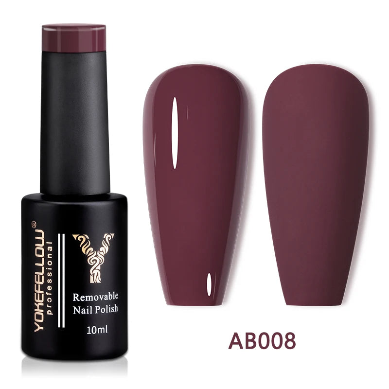 YOKEFELLOW 10ml Jelly Nude Gel Nail Polish High Quality Translucent Pink Nail Gel Varnish Soak Off UV Gel Polish Long Lasting