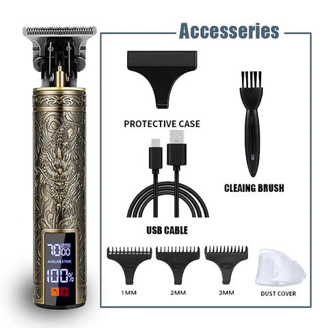 Professional Electric T9 Hair Clipper USB Cordless Beard Trimmer Haircut Grooming Kit Hair Cutting Machine for Stylists