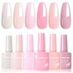Venalisa Color Nail Gel Polish Kit  Jelly Pink Semi-transparent HEMA FREE Self Leveling Nude Natural Pink Nail Manicure Set