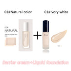 Liquid foundation naturally covers flaws without sticking powder, plain face cream, transparent foundation, conceals blemishes