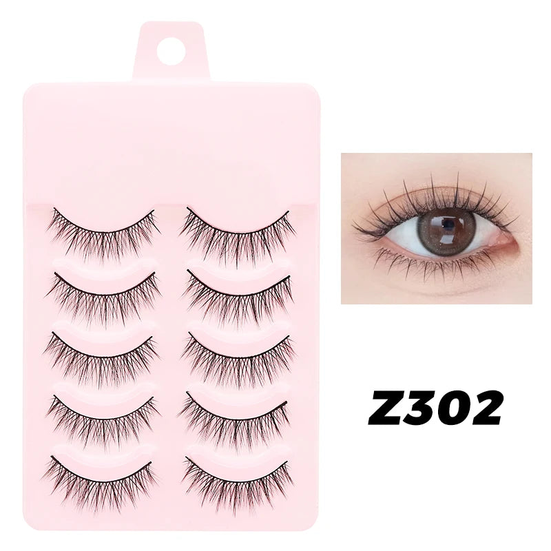 5 Pairs Soft Strip Lashes Manga Makeup Korean Natural False Eyelashes DINGSEN Natural Lashes Sleeve Anime Daily Eyelashes