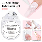 NICOLE DIARY White Non Stick Hand Extension Gel Nail Polish For 3D Shaping Carving Flower DIY Nail Art Extension Acrylic