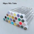 50Pc Reusable Eyebrow Brush Tube Eyelash Brush Eyebrow Brush Replaceable Dust-proof Sparkling Diamond Makeup Brush