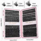 Individual Lashes 10-14mm 384pcs Cluster Lashes Natural Look Mixed Tray DIY Eyelash Extension Volume Clusters Eyelashes