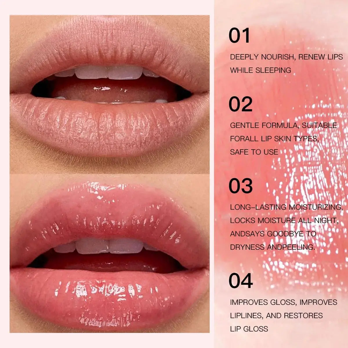 Korean Lip Sleeping Mask Overnight Hydration Repair Balm For Dry Chapped Lips Care Beauty Treatment Gel
