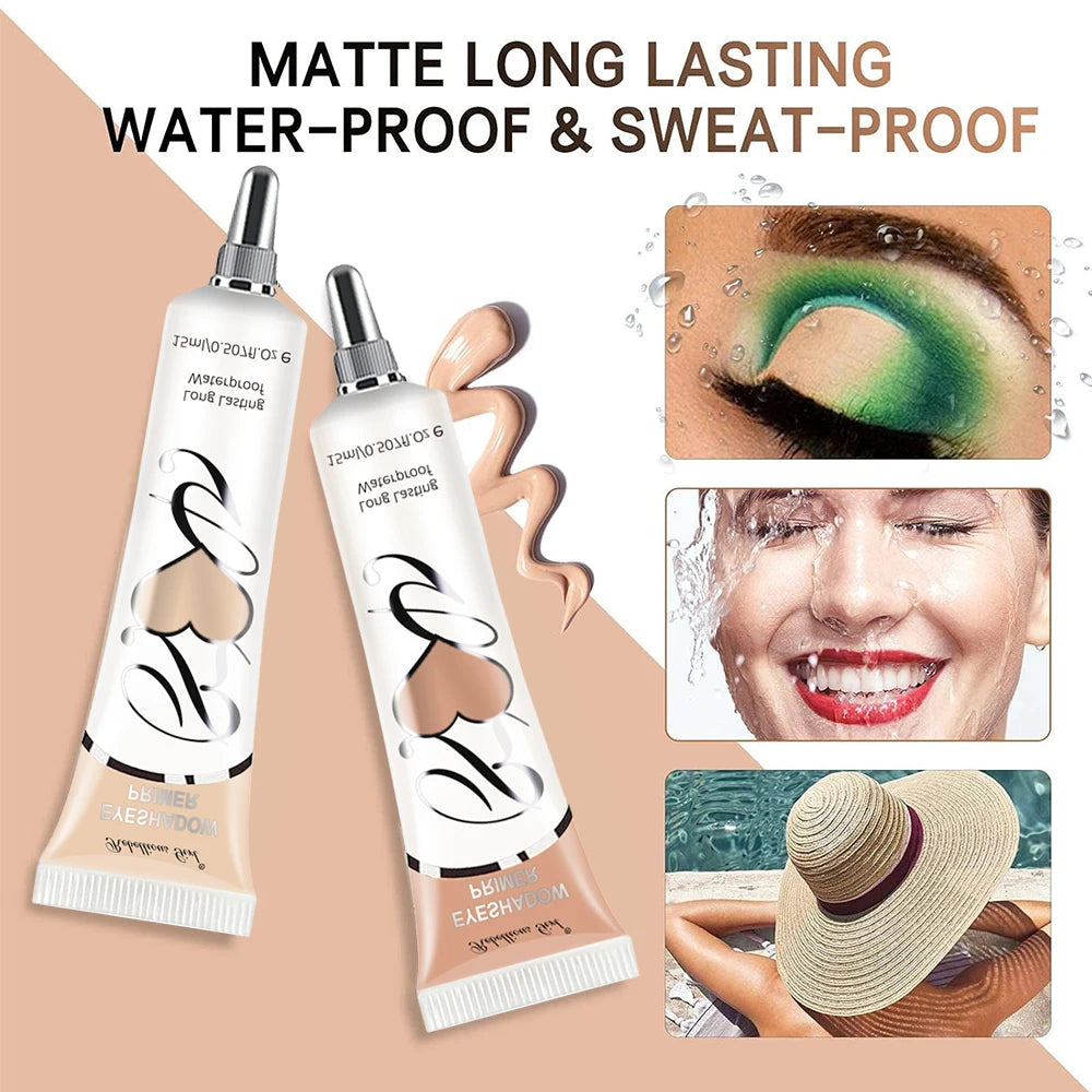 Eyeshadow primer, cut-off eyeshadow primer, concealer color, 24-hour makeup lasting, waterproof and sweat-proof