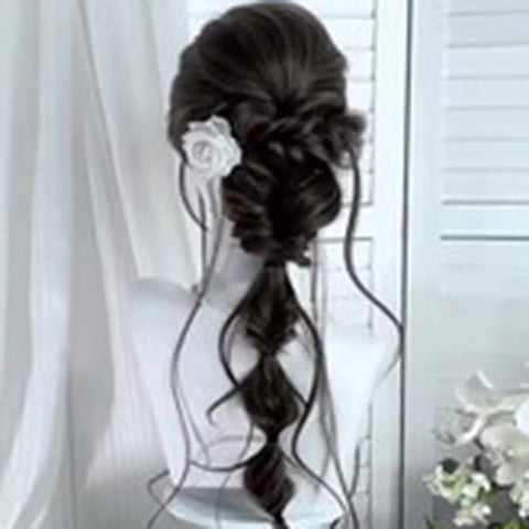 45cm Summer Ins Style Synthetic Braided Bubble Braids Wig Clip Sweet Girl Natural Fluffy Twisted Ponytail Hair Extension