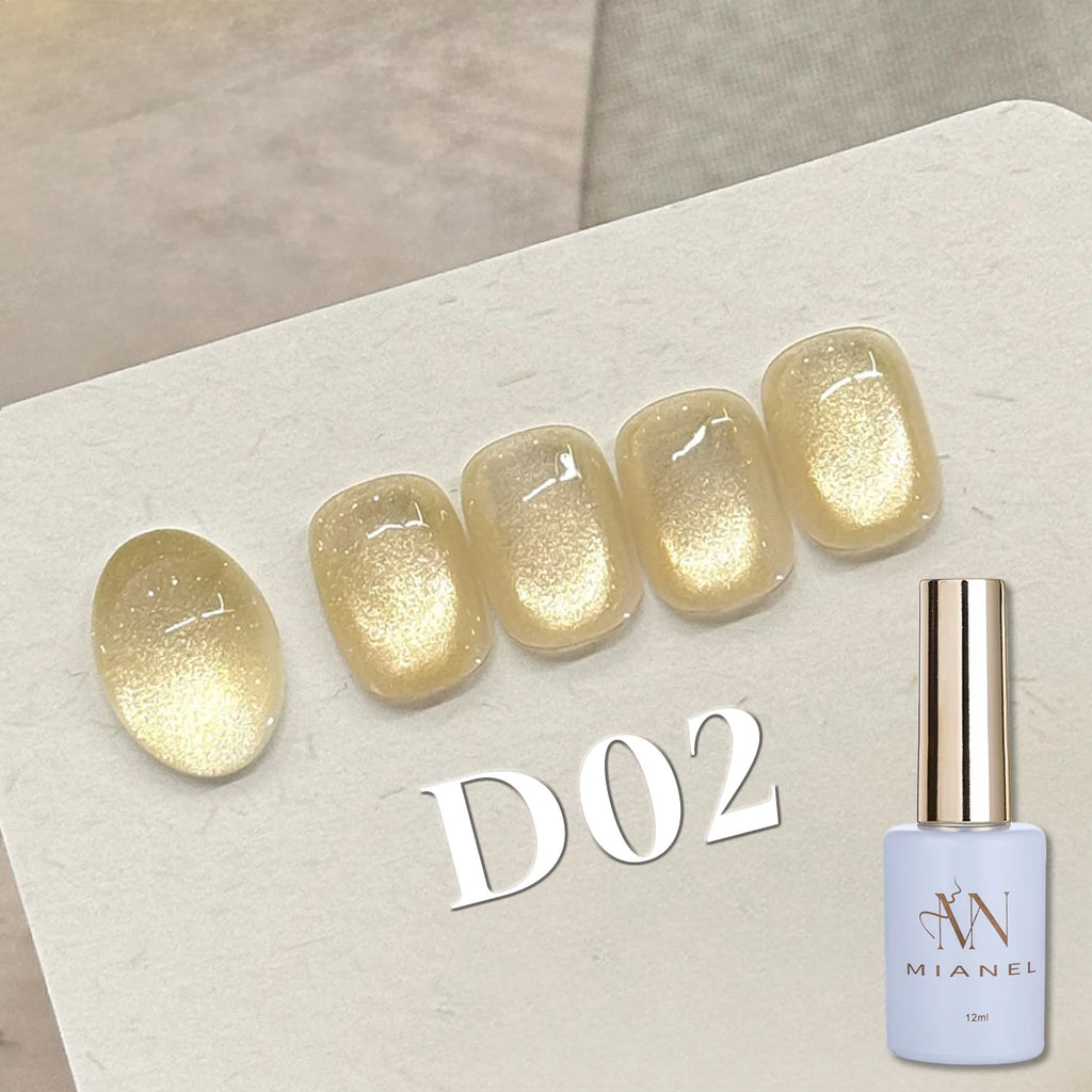 MIANEL 12ML 1-12pcs Jiannan Bistro Cat Eye Gel Nail Polish Blue Nails White Nails Pink Nails Nail Art Use Nail Supplies