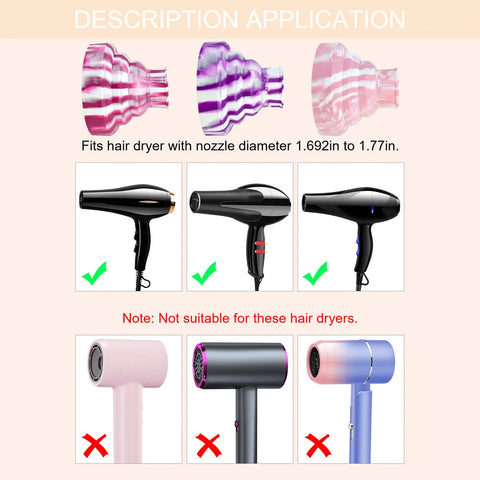 Foldable Silicone Hair Dryer Diffuser - Portable Collapsible Design, Universal Fit for Blow Dryers