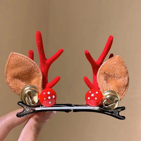1 Pair Christmas Antler Hair Clips,Christmas Hair Decoration for Children,Deer Ear Headbands,Adult Headwear Hair Accessories
