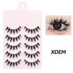 5 Pairs Manga Lashes Soft Natural Long False Eyelashes Anime Wispy Strip Lashes For Korean Doll Eye Makeup Look