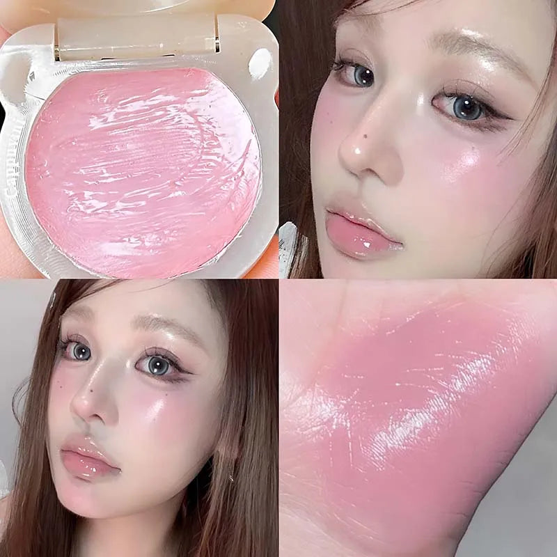 Cute Bear Water Light Blush Cream Vitality Pink Moisturizing Highlighter Face Blusher Easy to Apply Rouge