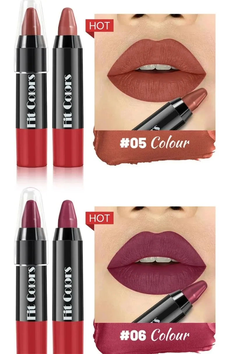 Easy Coloring Gloss Lipstick Lasting Waterproof Matte Crayon Lip Gloss Stick High Pigmented Moisturizing Lip Liner Pen Makeup